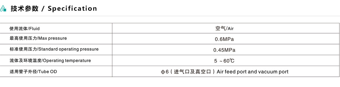 直管型真空發(fā)生器EZU系列